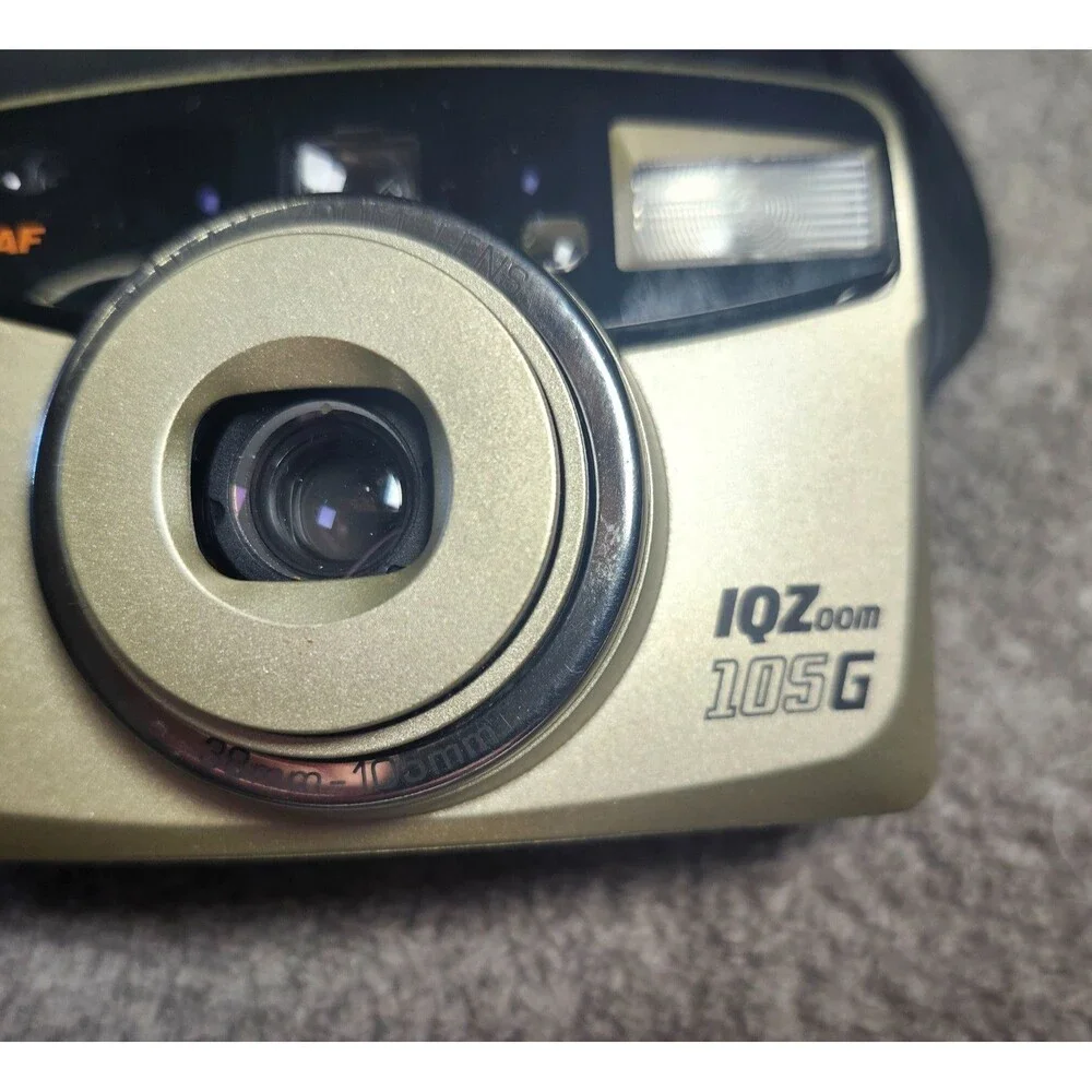 Pentax IQZoom 105G 35mm Film Camera 38-105mm Zoom Lens Tested New Battery Bundle